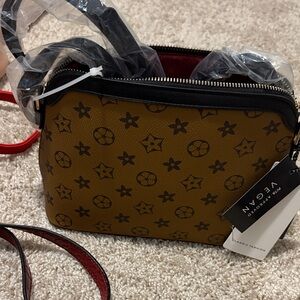 Brown Patterned Crossbody Bag